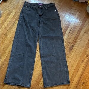 Edikted Charcoal Wide Leg Jeans